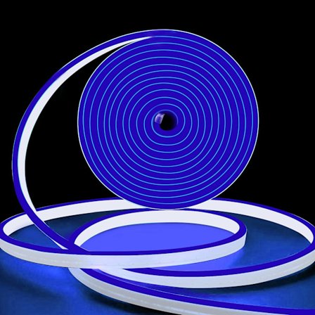 Neon LED-strip blå 5m 12V DC, flexibel neonrepljus vattentät IP65, neon LED-lampor