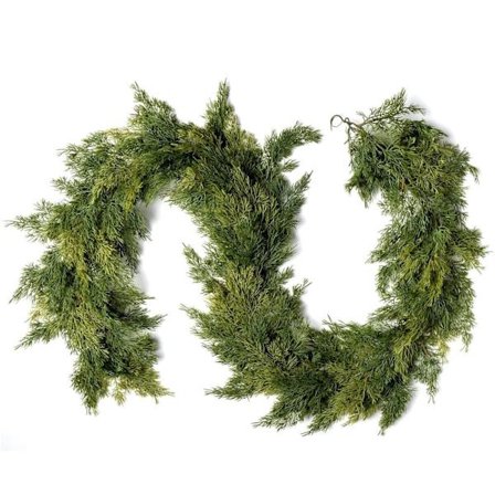 Grøn 1,9 m kunstig fyrretræsranke dekoration – kunstig plante guirlande til hjem, bryllup og højtider