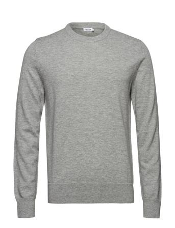 M. Cotton Merino Basic Sweater Strikkegenser M. Rund Krage Grå Filippa K