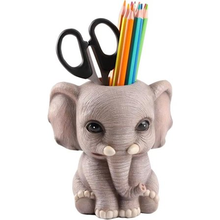 Norsun kynäteline, söpö eläinhahmo koriste meikkisiveltimelle, hammasharjalle, kodin toimiston pöydän sisustukseen