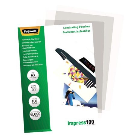 FELLOWES Laminat A3 100mic klar 100/fp - Lyreco - Kontorsmaskiner - Laminering - Laminat - A3