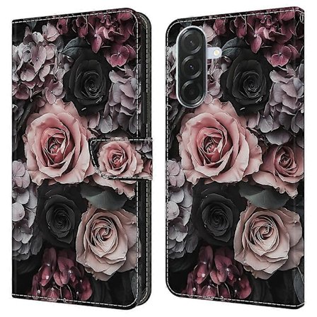 Kompatibelt med Samsung Galaxy A56 5G Läderfodral Mönstertryck Plånboksställ Flip Telefonfodral - Perfet