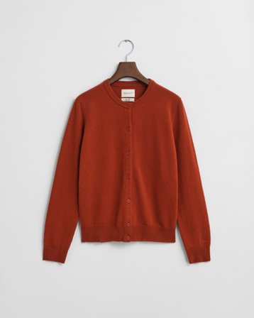 GANT Damen Superfine Lambswool Strickjacke (S) Braun
