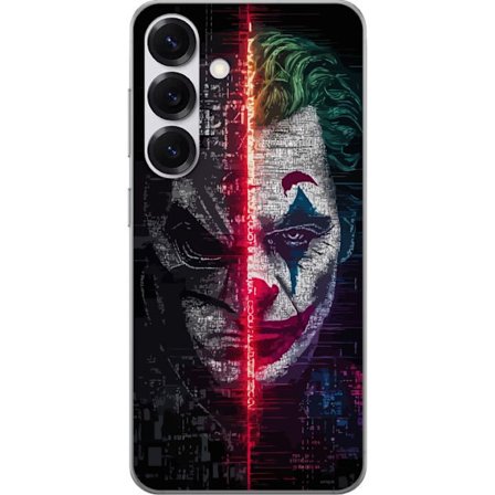 Samsung Galaxy S25 Genomskinligt Skal DC Comics Batman Jokern splittrar ansikteplakatet Gotham skurkar Dark Knight retrofilm hjälte mot skurk konst