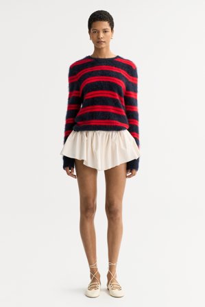 Soft Goat - Brushed striped crewneck - XL - Tomato