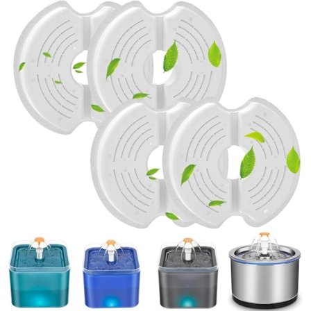 Ersättningsfilter för husdjursfontän till 2,5L rostfritt stål kattfontän, aktivt kolfilter till 2L kattfontän