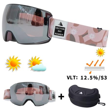 OTG Skidglasögon Liten lila lins Snöglasögon Dam UV400 Anti-dimbeläggningar Snöskoter Snowboardåkning Kvinnor Utomhus Vuxna Män Color 2 n Case