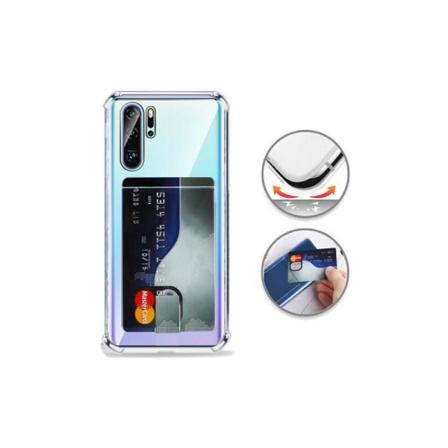 Stöttåligt Skal Med Kortfack Huawei P30 Pro Transparent