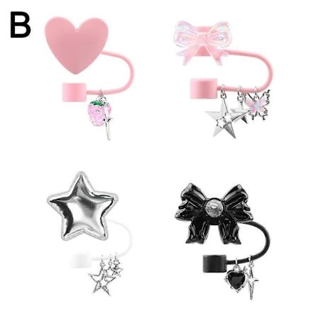 Sugerrørdekselsett med 4, gjenbrukbar silikon sugekopp for Stanley Tumbler_Spesiell gave