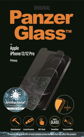 Panzer Privacy iPhone 12 | Pro Standard Fit Screen Protector PanzerGlass - High quality tempered glass screen protector