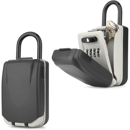 Nøgleboks med bøjle, udendørs nøgleboks, 4-cifret kombination