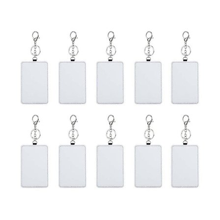 10 stk Farvesublimerings Rektangulær Bærbar Transport Kort Holder Arbejdskort Holder Printbar Kort