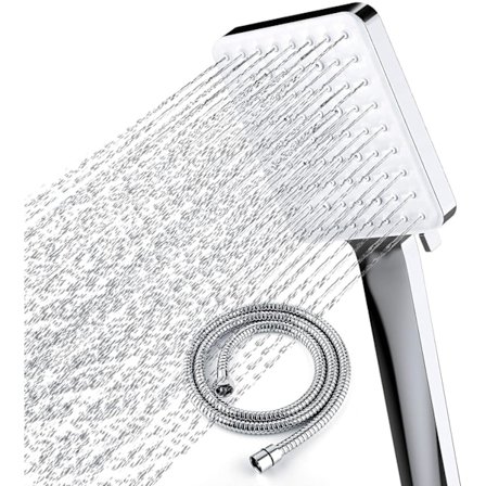 Korkeapaineinen suihkupää 1,5 m letkulla, 6 suihkutilalla