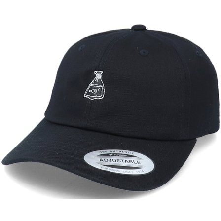 Abducted - Fishy Bag Black Dad Cap Unconstructed Black Cap - @ Hatstore