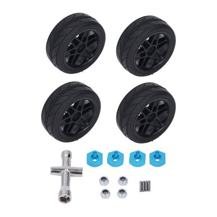 4 kpl 1/10 mittakaavan RC-pyörät ja renkaat Muovivanteet Kumirenkaat 1/10 RC-autolle