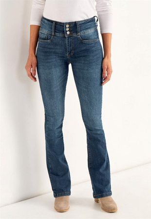 Cellbes of Sweden - Boot cut jeans med høy midje Jennifer i mørk blå / denim for damer i størrelse 56L