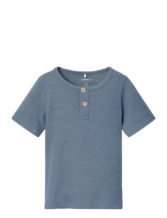 Nmmkab Ss Top Noos Tops T-Kortærmet Skjorte Blue Name It