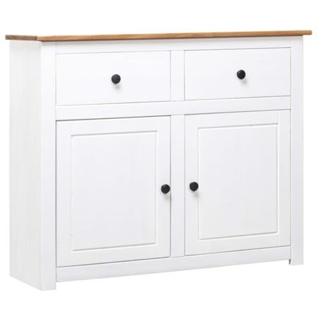 vidaXL Skänk vit 93x40x80 cm massiv furu panama Vit