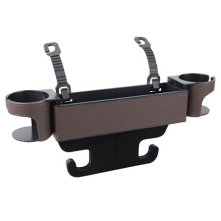 Multifunksjonell bilsete-organisator, bakre oppbevaringsboks for sete-konsoll, sidelomme med koppholder, klokke T