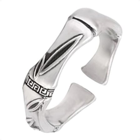 Justerbare ringe til mænd kvinder, Sølvblad Ring Unisex, Vintage Hip Pop Chunky Fidget Ring Viking Tåringe