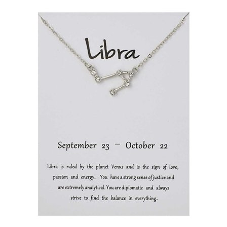 Zodiac Sign -kaulakorun aalto Libra -lahjakaulakoru hopea