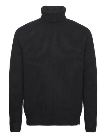 Eddie Wool Rib Rollneck Knit Les Deux Black