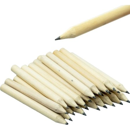 100 st Korta Pennor Mini Träpennor Runda Pennor Korta Träpennor Bulk för Förskolebarn Småbarn Kindergarten Skola Hem