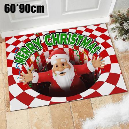 Julemanden The Grinch-tema Anti-slip illusion Gulvmåtte Tæppe Soveværelse Xmas Tæppe Dørmåtte Hjemmepynt style 5 80x120cm