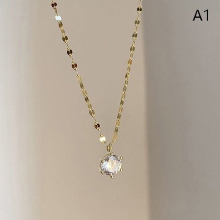 Kiiltävä Zircon Thin Line Simple Choker Kaulakoru Naisten Korut Col