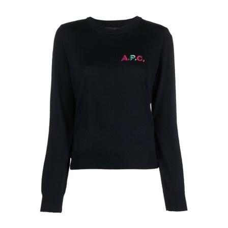 A.p.c., Round-neck Knitwear Blauw, Dames, Maat:S