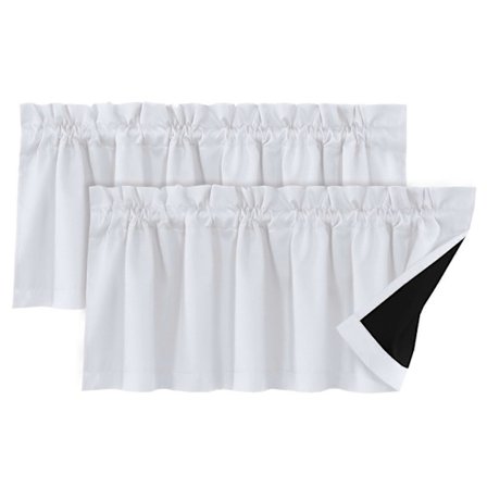 2 stk. gardinkappe, lysblokkerende, moderne, elegant, ensfarget, svart belegg, stue, soverom, vindusdeksel, hjemmerekvisita