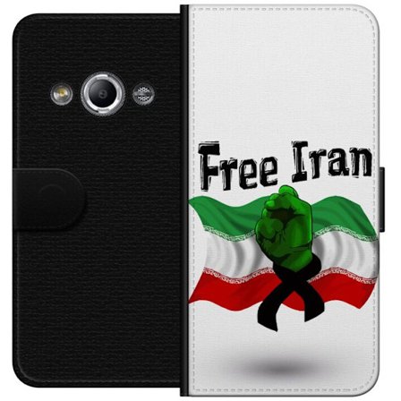 Yhteensopiva Lompakkokotelo Samsung Galaxy Xcover 3 Free Iran-symboli nyrkkipuutteella ja iranilaisella lipulla
