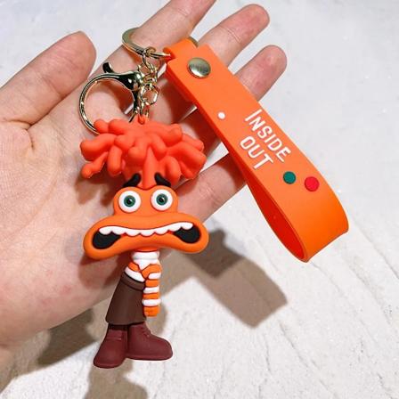 Inside Out Cartoon Söt Nyckelring Figur Handgjord Joy Sadness Rörlig Dockleksak Väska Hänge Personlig Kreativ Mjuk Gummidocka 02