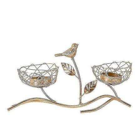 Votivlysestaker, Gull Lysestake, Vintage Dekorativ Lysestake, Telysholder 1 stk - gull