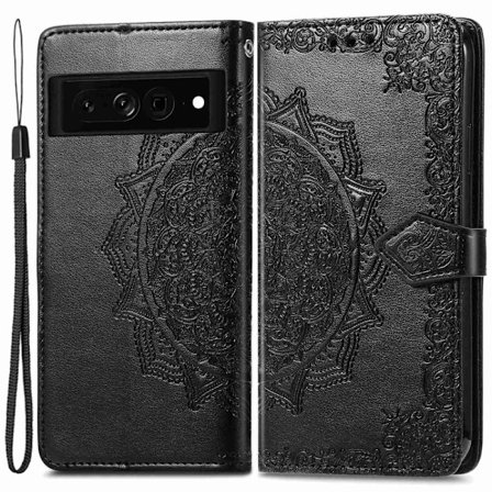 Mandala läder Google Pixel 7 Pro fodral - Svart