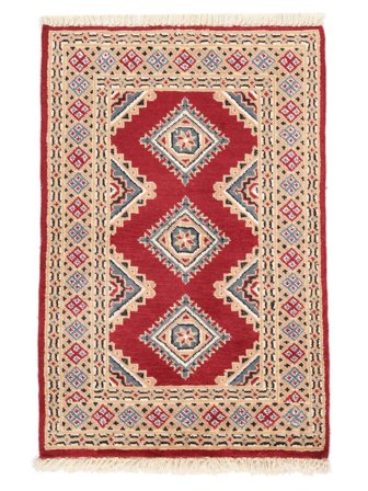 Handknuten Pakistan Bokhara 2Ply Matta 63X91 Brun/Mörkröd