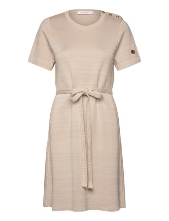Mariette Solid Dress Dresses Knitted Dresses Beige BUSNEL