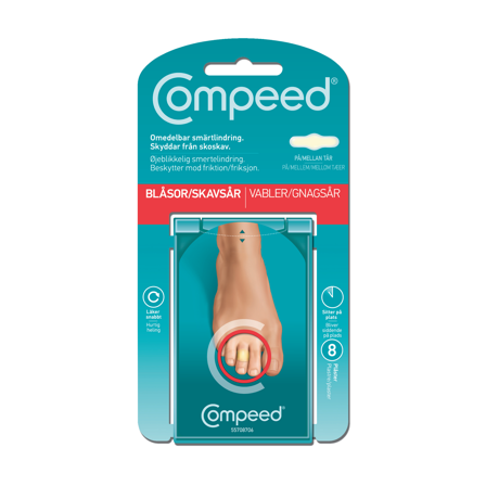 Compeed Gnagsårplaster For Tær, 8 stk.