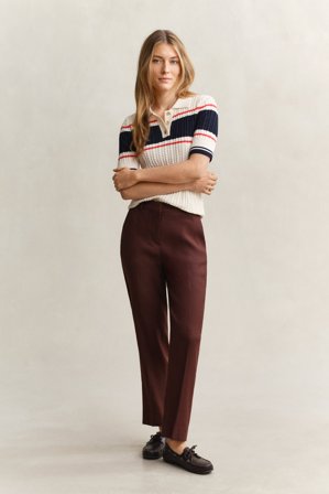 GANT Damen Formelle Stretch-Hose aus Leinen (40) Braun