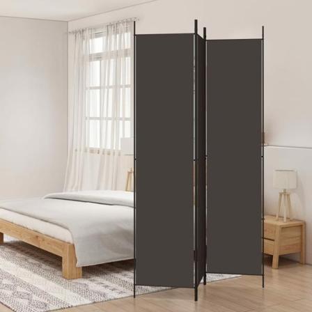 Vidaxl Rumsavdelare 3 Paneler 150x220 Cm Brun Tyg Brun