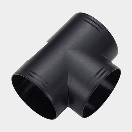 T-kus k horkovzdušné hadici Webasto, Ø90 / 90 / 90 mm, plast, černý, vhodný pro Air Top EVO 40/55