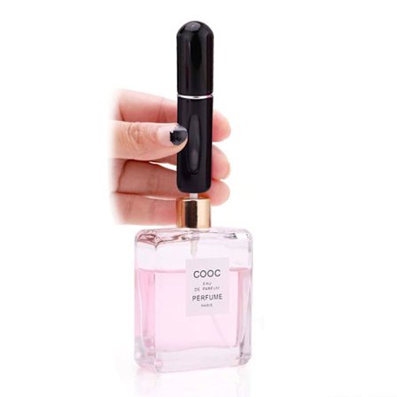 Parrestral af sorte rejsebeholdere 5ml Enkel påfyldningsperifumeflaske