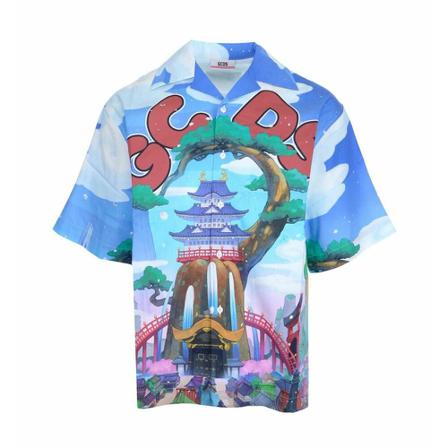 Gcds, Op 22M240026Mx Shirt Niebieski, Mężczyzna, Rozmiar: S