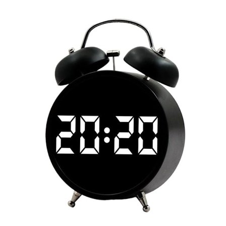 ABS LED Digitaalinen Herätyskello Mekaanisella Soittoäänellä Opiskelijoiden Herättämiseen (Musta)
