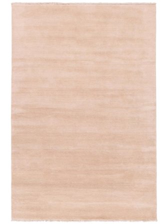 Handloom Fringes 200X300 Rose Clair Uni Tapis De Laine