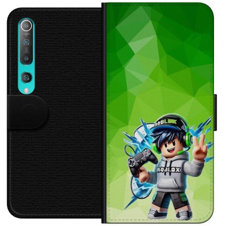 Kompatibelt Lommeboketui til Xiaomi Mi 10 5G Roblox-inspirert gamerfigur med headset, håndkontroll og energiske effekter mot grønn bakgrunn