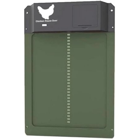Hot tilbud til lav pris! ChickenGuard Premium Automatisk Hønselem, Automatisk Dør til Hønsehus, Automatisk Kyllingedør, Hønsehus, Hønsehus (Grøn)-Glad