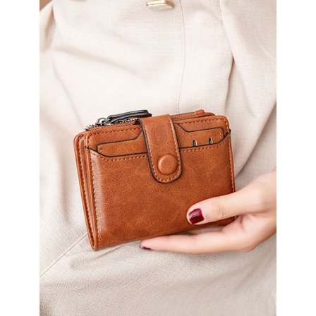 Thin and minimalist women's short wallet with detachable card slot and ID card window, suitable for men and women to use