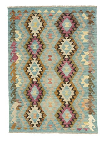 Tapis Kilim Afghan Old Style 102X146 Vert/Marron (Laine, Afghanistan)