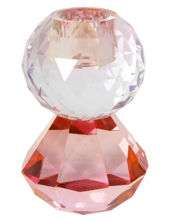 C'est Bon Crystal Candle Holder - Pink - H10CM